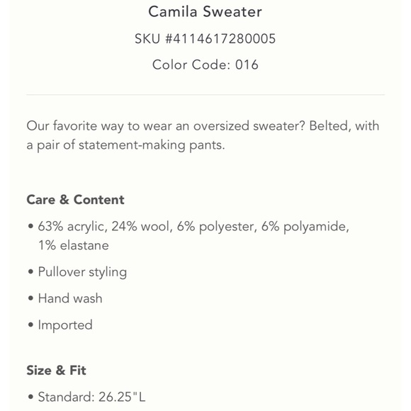 Anthropologie Camila Neutral Sweater NWT Oversized SZ XL - Picture 12 of 12